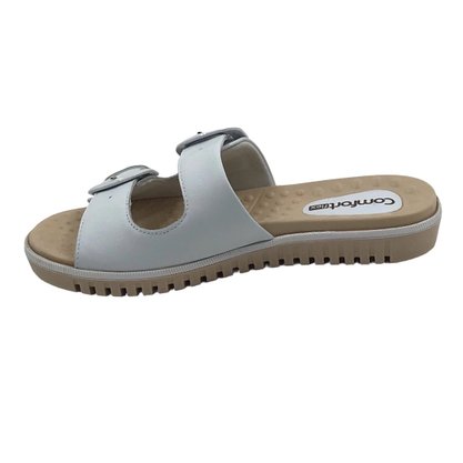 Tamanco Comfortflex Branco com Duas Fivelas 2345404
