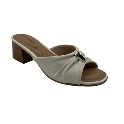 Tamanco Comfortflex Off White Salto Bloco 5cm 2656402