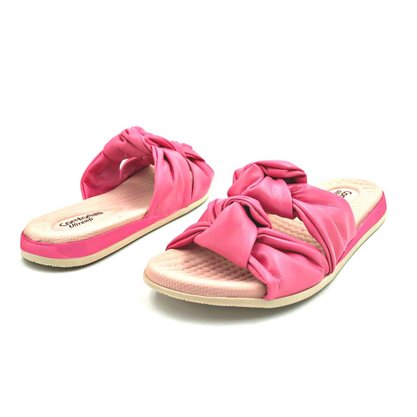 Tamanco Comfortflex Rasteira Com Nós Rosa 2144404