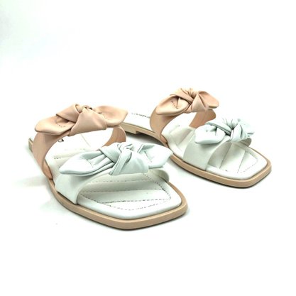 Tamanco Comfortflex Rasteira Slide Laço Gelo 2141403