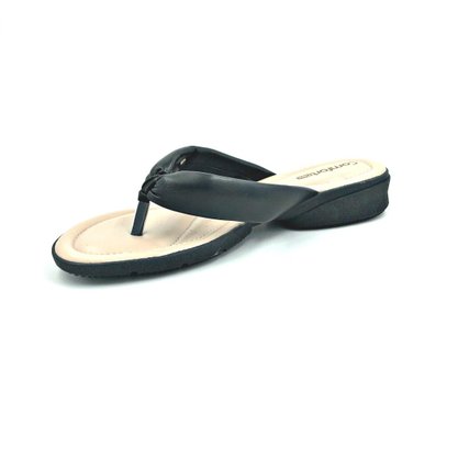 Tamanco Comfortflex Salto Baixo Dedo Preto 2181401