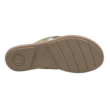 Tamanco Comfortflex Tiras Largas Bege 2340401