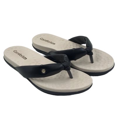 Tamanco Comfortflex Tiras Largas Preto 2340402