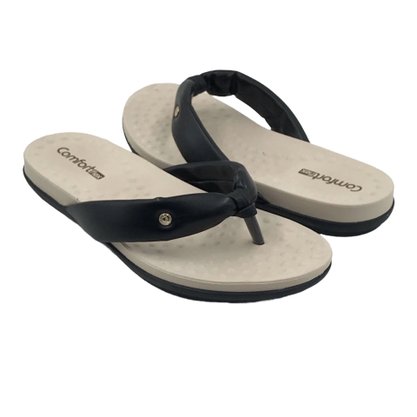 Tamanco Comfortflex Tiras Largas Preto 2340402