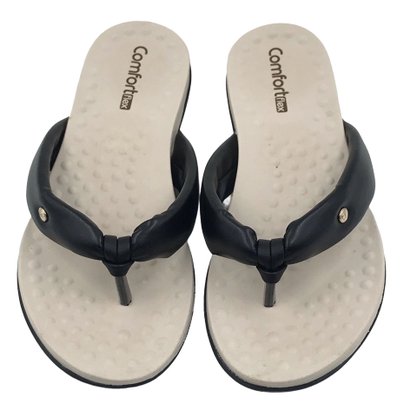 Tamanco Comfortflex Tiras Largas Preto 2340402