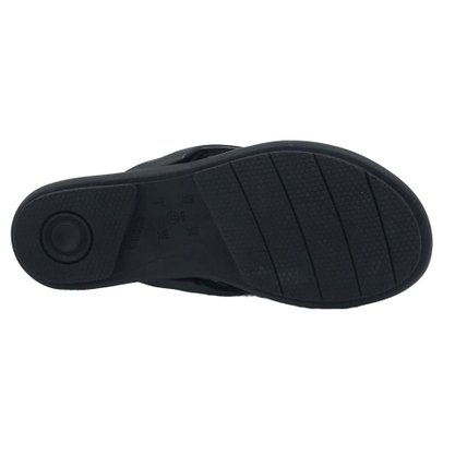 Tamanco Comfortflex Tiras Largas Preto 2340402