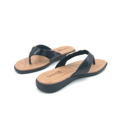 Tamanco Comfortflex Verniz Preto 1980404