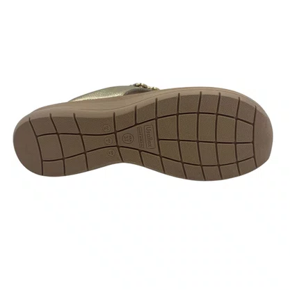 Tamanco Couro com Strass Usaflex Dourado 15002