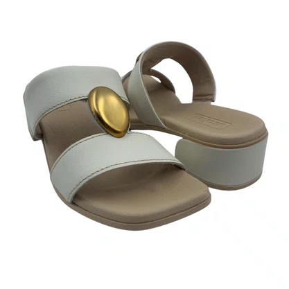 Tamanco Couro Conforto com Enfeite Usaflex Off White 27008