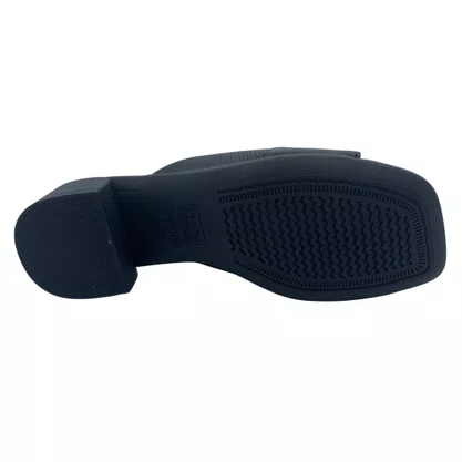 Tamanco Couro Conforto com Enfeite Usaflex Preto 27001