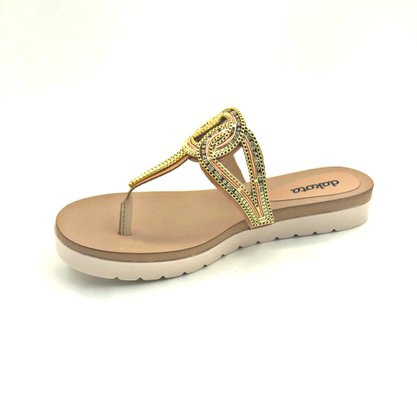 Tamanco Dakota Flatform Anatômico Antique Strass 6921