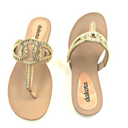 Tamanco Dakota Flatform Anatômico Antique Strass 6921