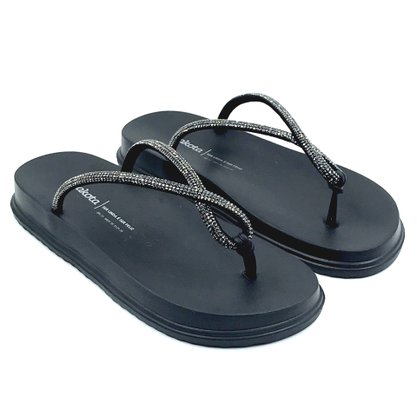 Tamanco Dakota Flatform Preto com Strass 6242
