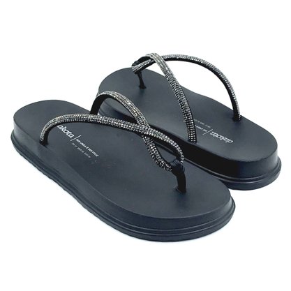 Tamanco Dakota Flatform Preto com Strass 6242