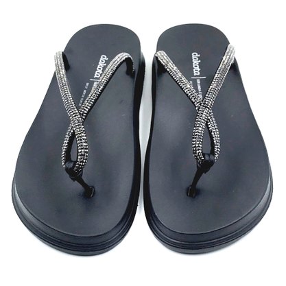 Tamanco Dakota Flatform Preto com Strass 6242