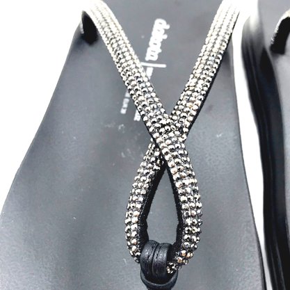 Tamanco Dakota Flatform Preto com Strass 6242