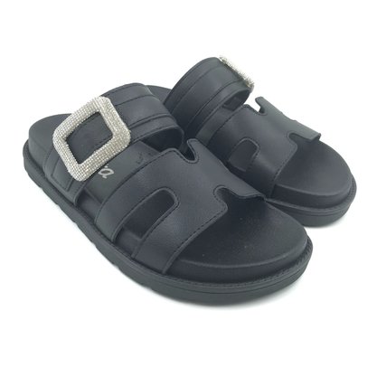 Tamanco Dakota Papete com Strass Preto 7823