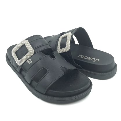 Tamanco Dakota Papete com Strass Preto 7823