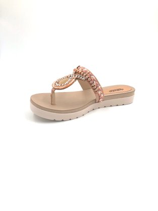 Tamanco Dakota Rosê Flatform Com Pedrarias 5641
