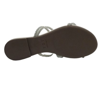 Tamanco La Femme Rasteira Off White com Cristais 131205