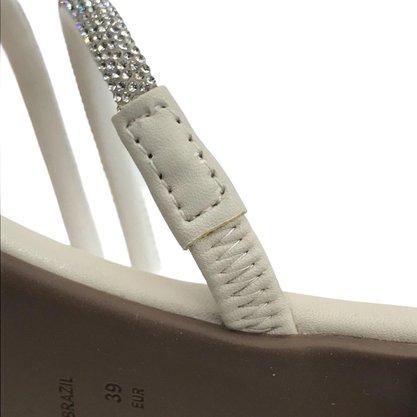 Tamanco La Femme Rasteira Off White com Cristais 131205