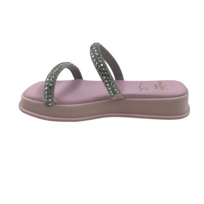 Tamanco Mini Sua Cia Flatform com Brilho Rosa 51913