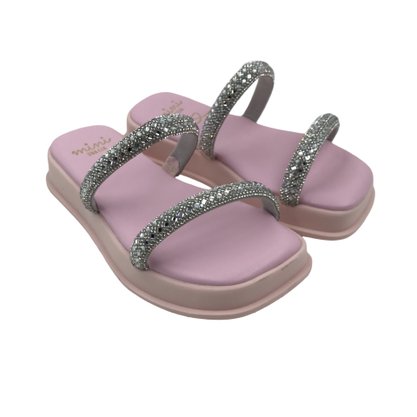 Tamanco Mini Sua Cia Flatform com Brilho Rosa 51913