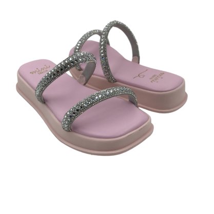 Tamanco Mini Sua Cia Flatform com Brilho Rosa 51913