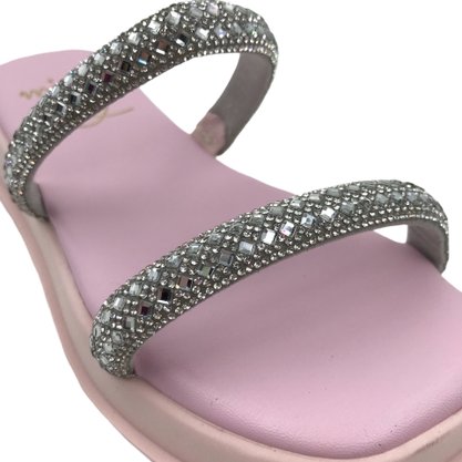 Tamanco Mini Sua Cia Flatform com Brilho Rosa 51913