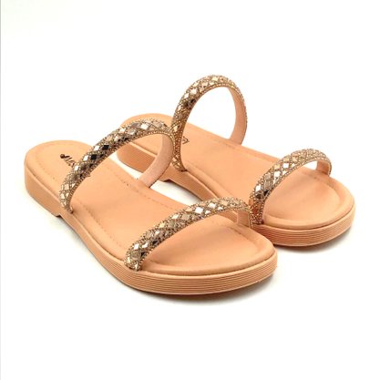 Tamanco Mississipi Flatform Nude com Strass 371
