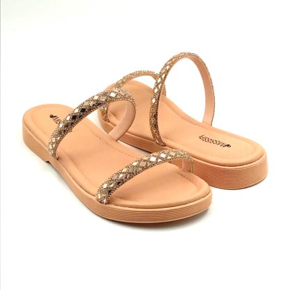 Tamanco Mississipi Flatform Nude com Strass 371