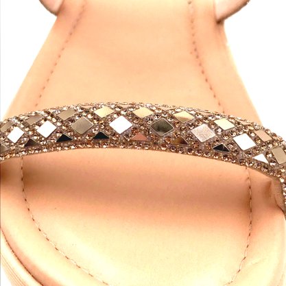 Tamanco Mississipi Flatform Nude com Strass 371