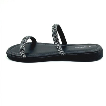Tamanco Mississipi Flatform Preto com Strass 371