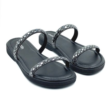 Tamanco Mississipi Flatform Preto com Strass 371