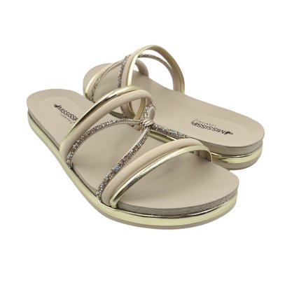 Tamanco Mississipi Papete com Strass Off White 761