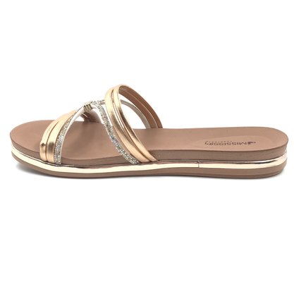 Tamanco Mississipi Papete com Strass Rosê Gold 761