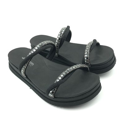 Tamanco Mississipi Papete Flatform com Strass Preto 301