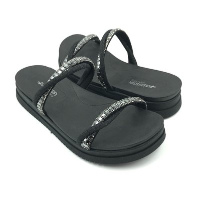 Tamanco Mississipi Papete Flatform com Strass Preto 301