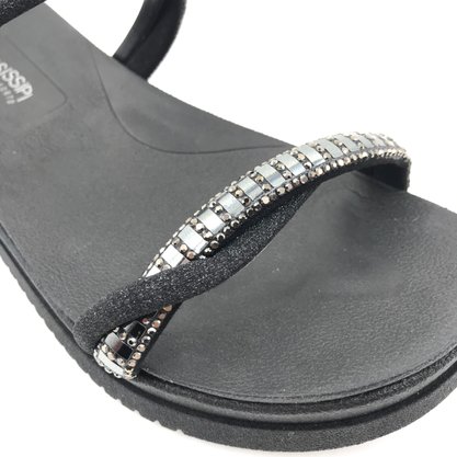 Tamanco Mississipi Papete Flatform com Strass Preto 301