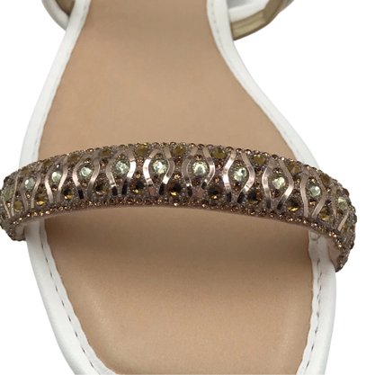 Tamanco Mississipi Rasteira Branca com Strass 251
