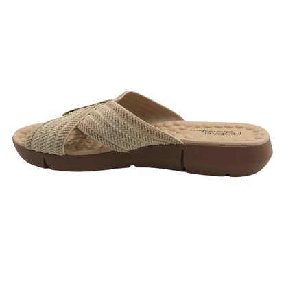 Tamanco Modare Anabela Palmilha Massageadora Creme 7142101