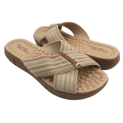 Tamanco Modare Anabela Palmilha Massageadora Creme 7142101
