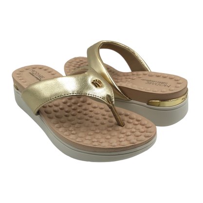 Tamanco Modare Palmilha Massageadora Dourado 7151127