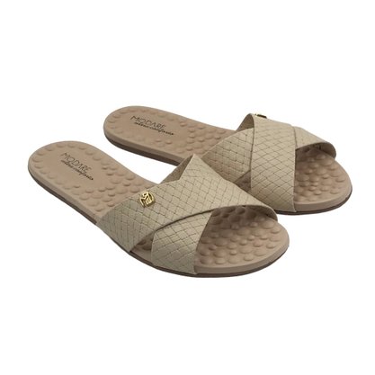 Tamanco Modare Rasteira Creme Transpassado 7163105