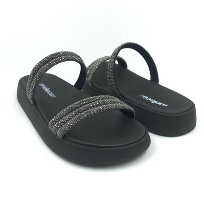Tamanco Moleca Papete com Strass Preto 5469135