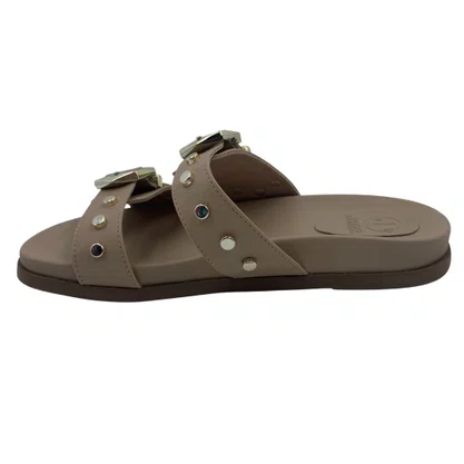 Tamanco Papete com Fivela Jamar Bege 293449