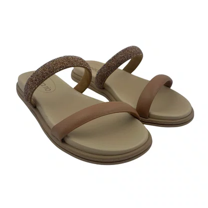Tamanco Papete com Strass Beira Rio Nude 8488122