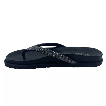 Tamanco Papete com Strass Softli Preta 10050