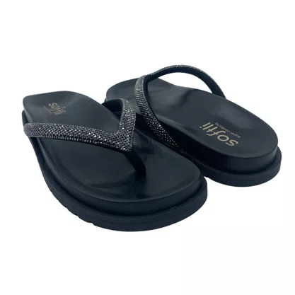 Tamanco Papete com Strass Softli Preta 10050