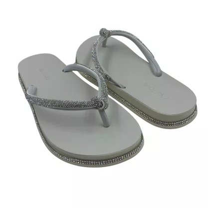 Tamanco Papete Miss Love com Brilho Off White PR159